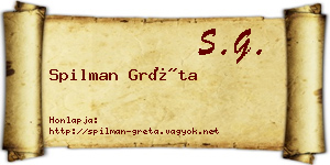 Spilman Gréta névjegykártya
